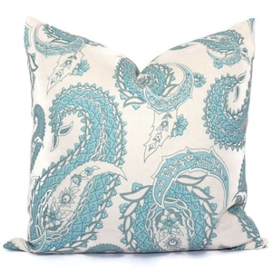 Pasha Paisley Blues on White, China Seas Quadrille Square, Eurosham or Lumbar pillow Accent Pillow, Throw, Toss Pillow China Seas rts