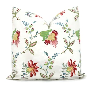 Sister Parish Sunswick Floral Decorative Pillow Cover  18x18, 20x20, 22x22, Eurosham or lumbar, pink red flowers, throw pillow, cushion rmt