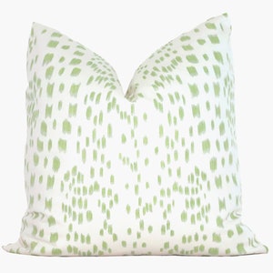 Capa de almofada decorativa Brunschwig Fils Les Touches verde peridoto 18x18, 20x20, 22x22, almofada lombar Eurosham, almofada decorativa, bolinhas