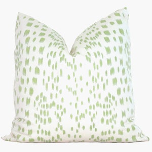 Brunschwig Fils Les Touches Peridot Green  Decorative Pillow Cover  18x18, 20x20, 22x22, Eurosham lumbar, accent pillow, polka dot