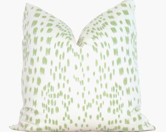 Brunschwig Fils Les Touches Peridot Green  Decorative Pillow Cover  18x18, 20x20, 22x22, Eurosham lumbar, accent pillow, polka dot