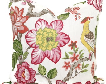 Schumacher Huntington Gardens Pillow Cover: Pink Floral Toss Pillow