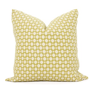Schumacher Betwixt in Chartreuse and Ivory Decorative Pillow Cover, Toss Pillow, Throw Pillow, Accent Pillow