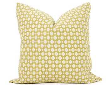 Schumacher Betwixt in Chartreuse and Ivory Decorative Pillow Cover, Toss Pillow, Throw Pillow, Accent Pillow