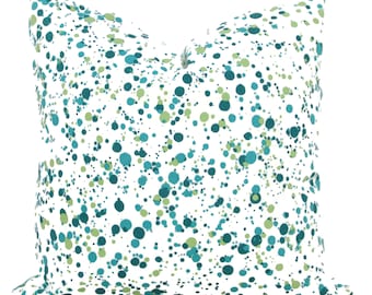 Scalamandre Green Spatter Pillow Cover: Polka Dot Accent Pillow