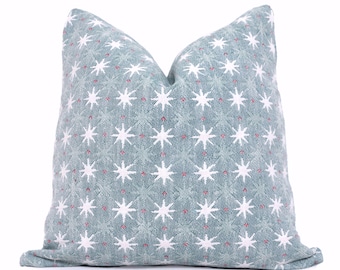 Sister Parish Seafoam Lucky Star Pillow Cover