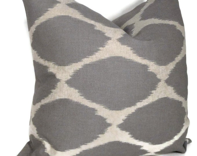 West Elm Gray Ikat Decorative Pillow Cover Lumbar Pillow Etsy