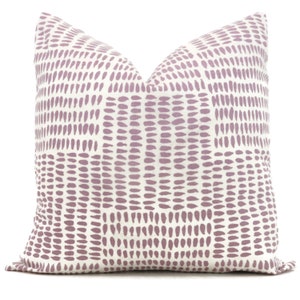 Sister Parish Albert Parma Decorative Pillow Cover  18x18, 20x20, 22x22, Eurosham or lumbar, Lavender white cushion, purple