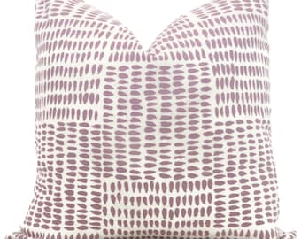 Sister Parish Albert Parma Decorative Pillow Cover  18x18, 20x20, 22x22, Eurosham or lumbar, Lavender white cushion, purple