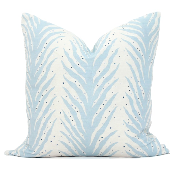 Schumacher Summer Blue Creeping Fern Decorative Pillow Cover, Toss Pillow, Throw Pillow, Accent Pillow Celerie Kemble