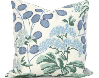 Lavender and Blue Meaadow Garden Pillow Decorative Pillow Cover 18x18, 20x20, 22x22, Eurosham, lumbar Thibaut cushion cover, toss accent