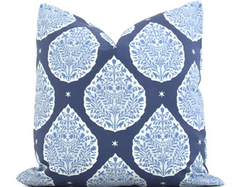 Blue Lotus Flower  Decorative Pillow Cover, Throw Pillow, Accent Pillow, Pillow Sham  Lacefield Textiles