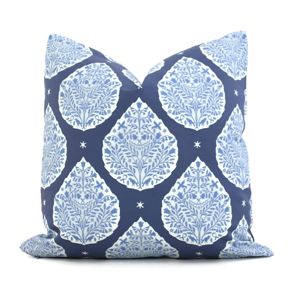 Blue Lotus Flower Decorative Pillow Cover Throw Pillow