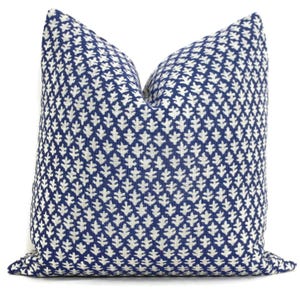 Decorative Pillow Cover Sister Parish Burma Prussian Blue Pillow cover,  Toss Pillow, Accent Pillow, Outdoor Performance fabric Throw Pillow