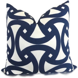 Trina Turk Navy Blue Santorini Indoor Outdoor Pillow Cover, Schumacher, 18x18 or lumbar pillow