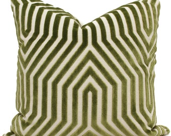 Schumacher Green Vanderbilt Pillow Cover