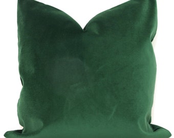 Dark Green Velvet Pillow Cover, Decorative  Pillow Cover 18x18 , 20x20, 22x22, Eurosham, Lumbar pillow, Accent pillow Christmas Throw pillow