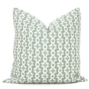 Sister Parish Clara B Green Decorative Pillow Cover  20x20 Throw pillow cover, green and off white