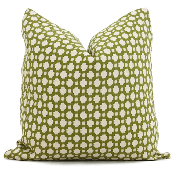 Grass Green And White Geometric Decorative Throw Pillow Cover Grass Green And White Geometric Decorative Throw Pillow Cover