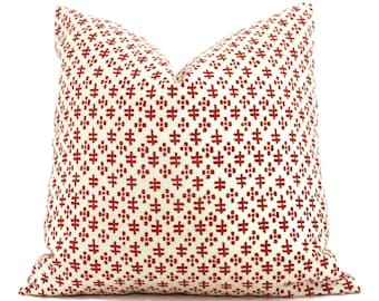 Sister Parish Dark Red Tucker Decorative Pillow Cover