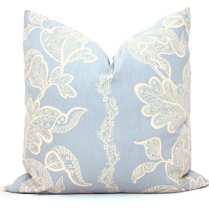 Decorative Pillow Cover Sister Parish Ocean Blue Sintra Paisley Pillow Cover Made to order as Square Lumbar Pillow Cover Light blueLinen eor