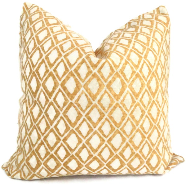 Nate Berkus Gold Wood Block Diamond Decorative Pillow Cover, 18x18, 20x20, 22x22 or lumbar pillow, Accent Pillow, Throw Pillows,