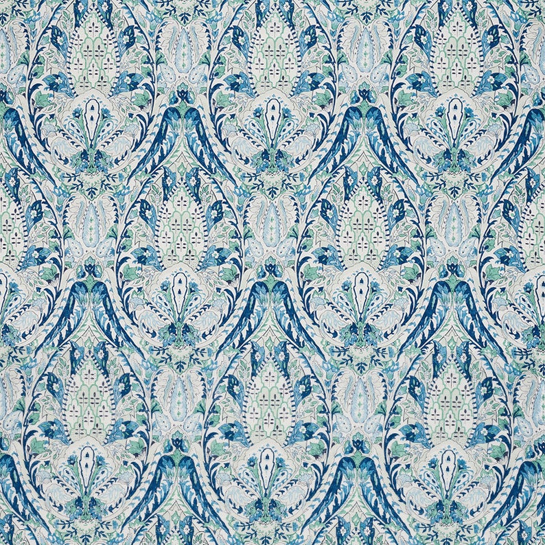 Schumacher Layla Paisley Pillow Cover: Blue Green Linen Blend - Etsy