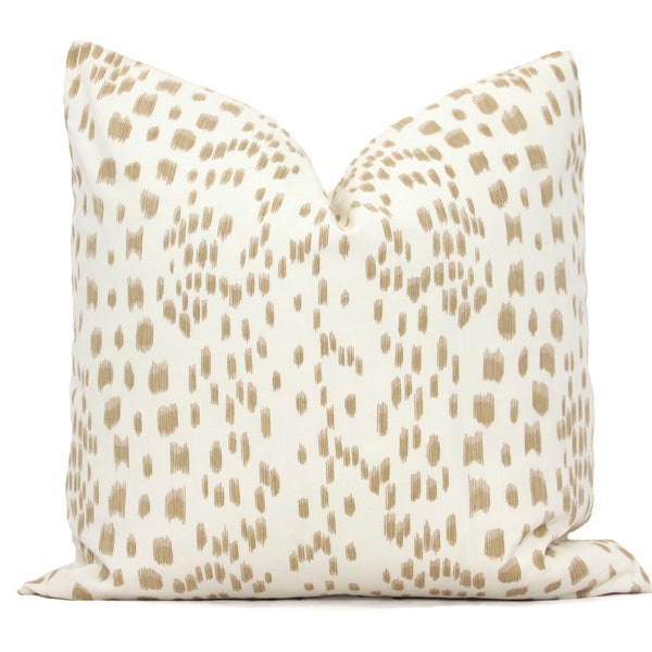 Brunschwig Fils Les Touches Pillow Cover: Sand Tan Abstract Print
