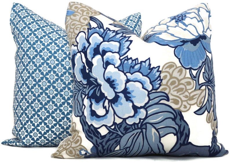 Schumacher Blue Serendipity Decorative Pillow Cover 18x18, 20x20, 22x22, Eurosham or lumbar image 2