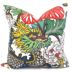 Double Sided Schumacher Chiang Mai Dragon Decorative Pillow Cover, Choose your Color, Accent Pillow, Designer Pillow, Throw Pillow image 2