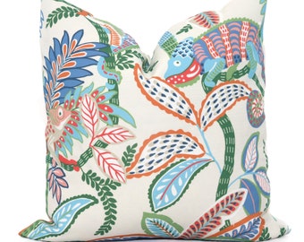 Thibaut Iggy Multicolor Outdoor Decorative Pillow Cover Made to order any size Performance fabric indoor outdoor Coastal Island Iggy Iguana