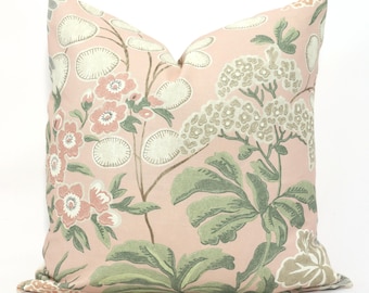 Blush Meadow Floral Pillow Cover: Garden Accent Cushion