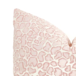 Blush Pink Leopard Pillow Cover,  20x20 Pillow Cover, Accent Pillow, Throw Pillow Cover, Pillow Cushion, Blush pink animal print