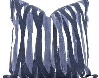 Christopher Farr Indigo Breakwater Fundas de almohada decorativas 18x18, 20x20 o 22x22, 24x24, 26x26 o almohada lumbar Raoul Dufy