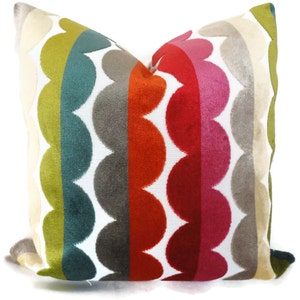 Jonathan Adler Decorative Pillow Cover, Accent Pillow, Multicolor Semi Circle Velvet throw Pillow, Pillowcase, Accent Pillow, Pillow cushion