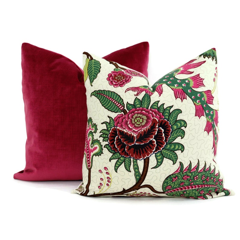Magenta Velvet Decorative Pillow Cover 18x18 20x20 22x22 Etsy