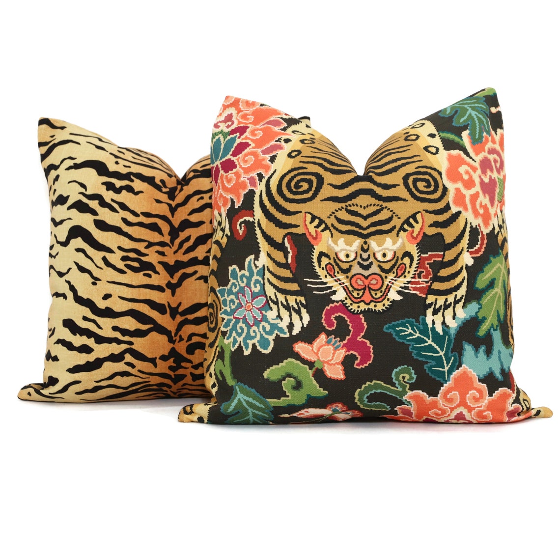 Gold Tiger Pillow Cover Square Eurosham or Lumbar Pillow Etsy