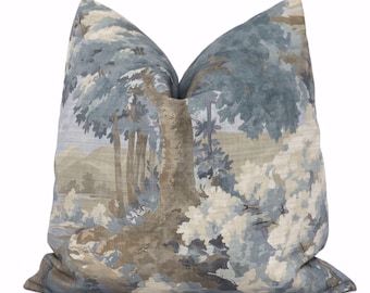 Thibaut Spa Blue Woodland Clearing Pillow Cover