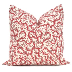 Decorative Pillow Cover Sister Parish Plumbago pillow cover, Raspberry Red Made to Order Toss Pillow, Accent Pillow, Throw