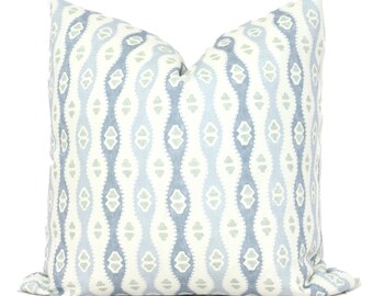 Lee Jofa Chambray Elba Decorative Pillow Cover lumbar pillow, light blue