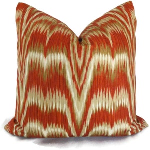 Schumacher Cinnabar Kamalia Ikat Decorative Pillow Cover, Throw pillow, Accent pillow, Toss pillow eor