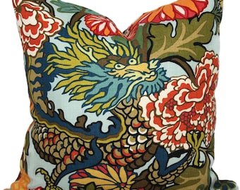 Double Sided Schumacher Chiang Mai Dragon Decorative Pillow Cover, Choose your Color, Accent Pillow, Designer Pillow, Throw Pillow