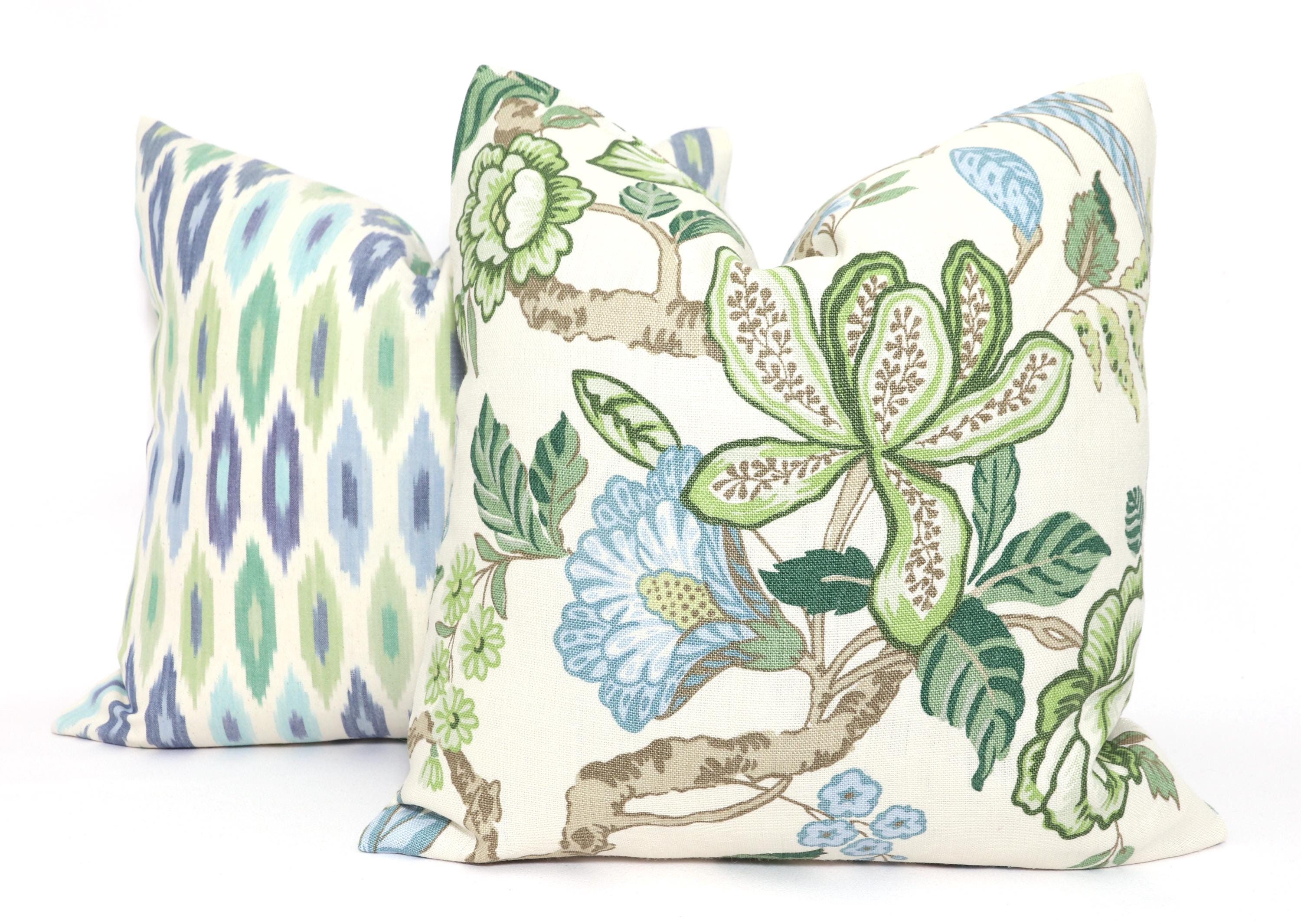 Bonhause Lime Green Pillow Covers 18 X 18 Inch Set Of 4 Outdoor Geometric Dahlia Pinnata Floral Decorative Throw Pillow Cases Linen Cushion Covers For Sofa Couch Car Bedroom Home Decor - View #11