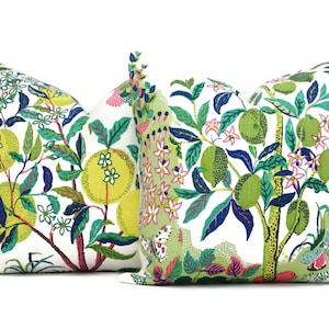 Citrus Garden Decorative Pillow Cover Lime 18&quot;, 20&quot;, 22&quot;, 24&quot;, 26&quot; or Lumbar Pillow, Schumacher Josef Frank pillow cover, Lime Pink Colorway
