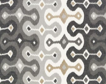 Martyn Bullard Schumacher Darya Ikat Pillow Cover: Gray Stone Lumbar Throw Pillow rmt rts