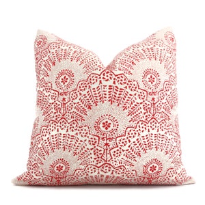 Sister Parish  Red Appleton Decorative Pillow Cover  18x18, 20x20, 22x22, Eurosham or lumbar,