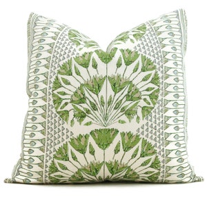 Funda de almohada decorativa verde Cairo de Anna French de 18 x 18, 20 x 20, 22 x 22, Eurosham o funda de cojín lumbar Thibaut, almohada decorativa tipo cojín.