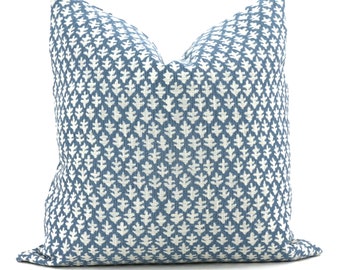 Decorative Pillow Cover Sister Parish Burma Summer Blue Pillow cover,  Toss Pillow, Accent Pillow, Outdoor Performance fabric Throw Pillow