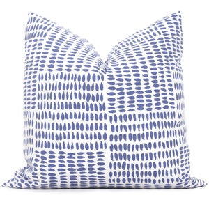 Sister Parish Albert Blue Decorative Pillow Cover 18x18, 20x20, 22x22, Eurosham or lumbar, blue white cushion,