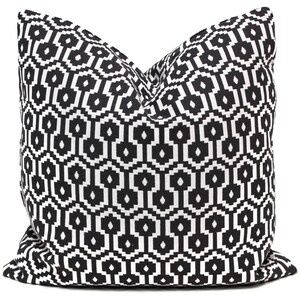 Black Geometric Weave Decorative Pillow Cover, 20x20 pillow cover, ready to ship rts